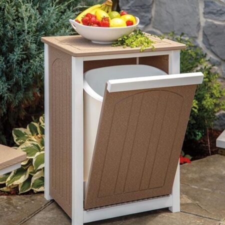 Poly Lumber Trash Bin with Can
